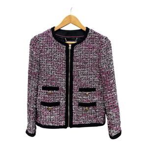 Juicy Couture Women’s Chic Tweed Jacket - Pink and Black Size 6